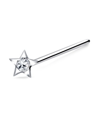 Stone in Star Silver Straight Nose Stud NSKA-700 